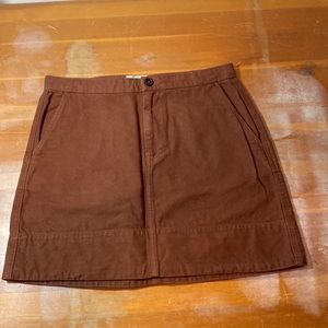 Everlane Rust Colored Canvas Mini Skirt Size 12